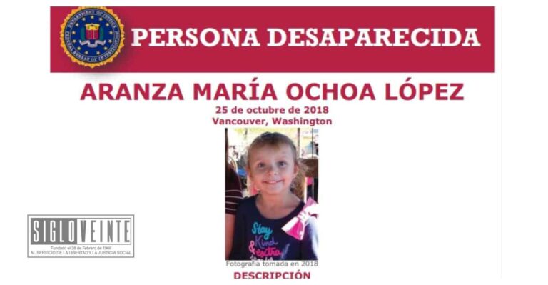 Asegura en Apatzingán a niña de 8 años buscada por el FBI de Estados Unidos