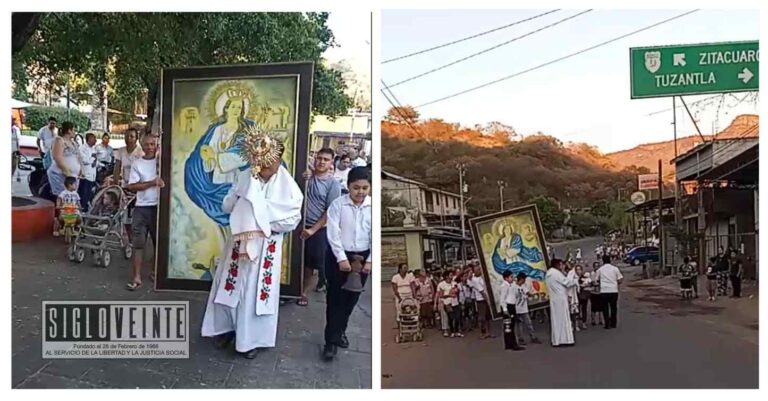 Después de los hechos de violencia en Tuzantla, realizan procesión para pedir y orar por la paz