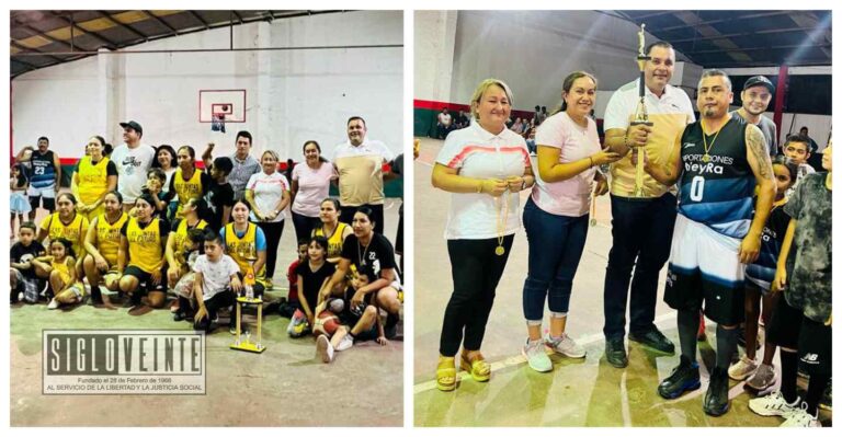 Encabeza Memo Torres, la ceremonia de premiación del Torneo de Basquetbol en las femenil y varonil en Churumuco