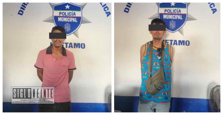 Policía Municipal de Huetamo detiene a dos presuntos ladrones de teléfono celulares