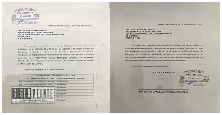 Disuelven las fracciones parlamentarias del PRD y el PES en el Congreso de Michoacán, buscan forman contrapeso para decisiones cruciales