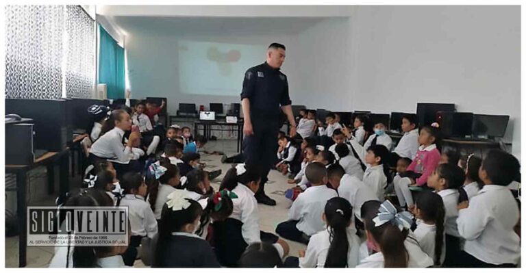 Elementos de Seguridad Pública de Juárez, brindaron la charla «Valores Cívicos y Éticos» a estudiantes de primaria de la comunidad de Parícuaro