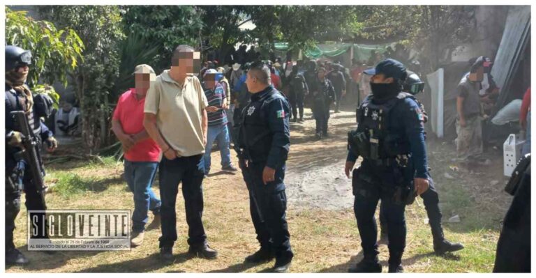 Elementos de la Guardia Civil desactiva palenque clandestino en Zitácuaro, había más de 200 asistentes