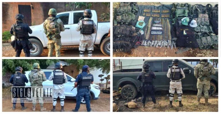 En Apatzingán, fueron aseguradas municiones, explosivos, equipo táctico, droga y vehículos