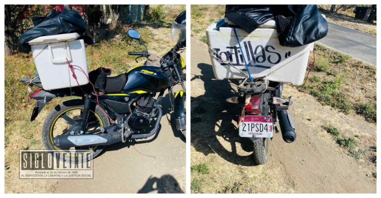 Repartidor de tortillas sufre accidente al caerse de su moto en la carretera Zitácuaro-Tuzantla
