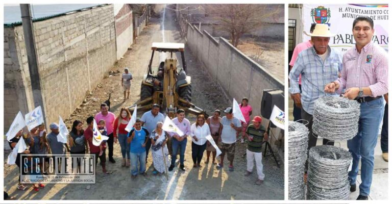 Alcalde de Huetamo da comienzo a la construcción del drenaje sanitario en la calle Luis Donaldo Colosio y entrega apoyos a ganaderos