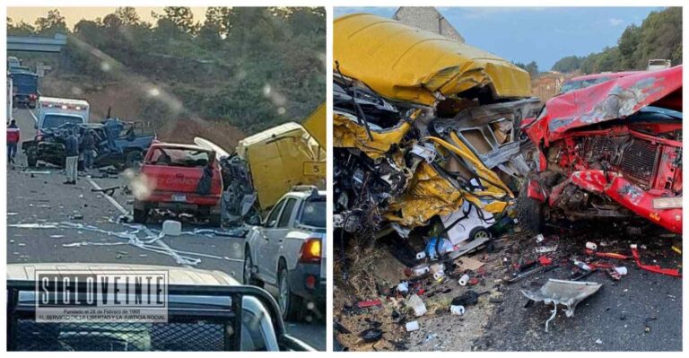 Dos personas muertas y 16 heridos deja brutal choque en la autopsita Siglo XXI