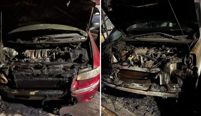 Intencionalmente avientan gasolina y le prenden fuego a 6 coches en fraccionamiento de Morelia
