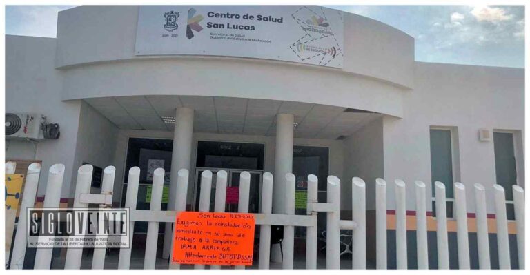 Trabajadores sindicalizados toman centros de salud de la región, por el despido de una enfermera del Centro de Salud de San Lucas