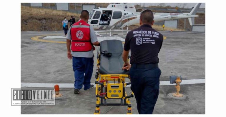 Adolescente fue trasladado a Morelia en ambulancia aérea, tras sufrir traumatismo craneoencefálico severo en accidente