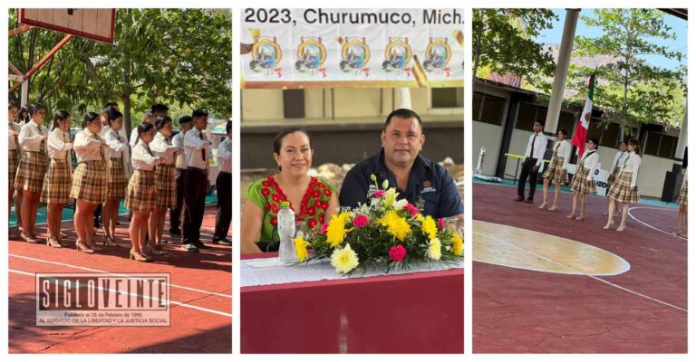 Encabeza Memo Torres el 25 aniversario de la Escuela Preparatoria Jesús Romero Flores de Churumuco