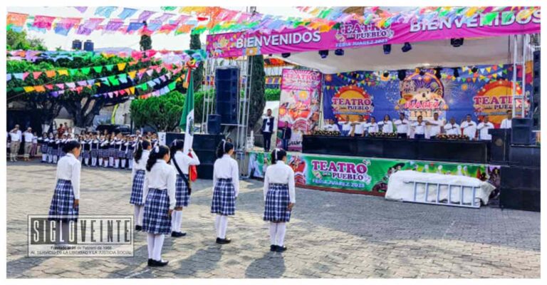 Autoridades municipales y educativas de Juárez, encabezan acto cívico conmemorativo por el 161 aniversario de la Batalla de Puebla