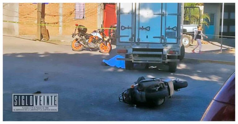 Muere motociclista atropellado por camioneta repartidora