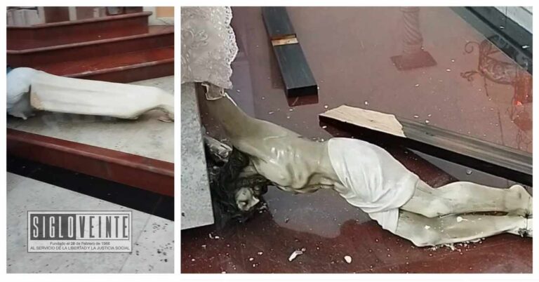 Iracundo sujeto vandaliza el interior de la Parroquia del Sagrado Corazón de Jesús de Sahuayo
