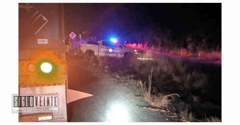 Tráiler y patrulla de la Guardia Nacional protagonizan choque en la Autopista Siglo XXI, hay 3 elementos lesionados