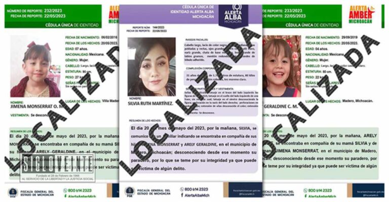 localiza la FGE a madre y sus dos hijas reportadas como desaparecidos en el municipio de Villa Madero