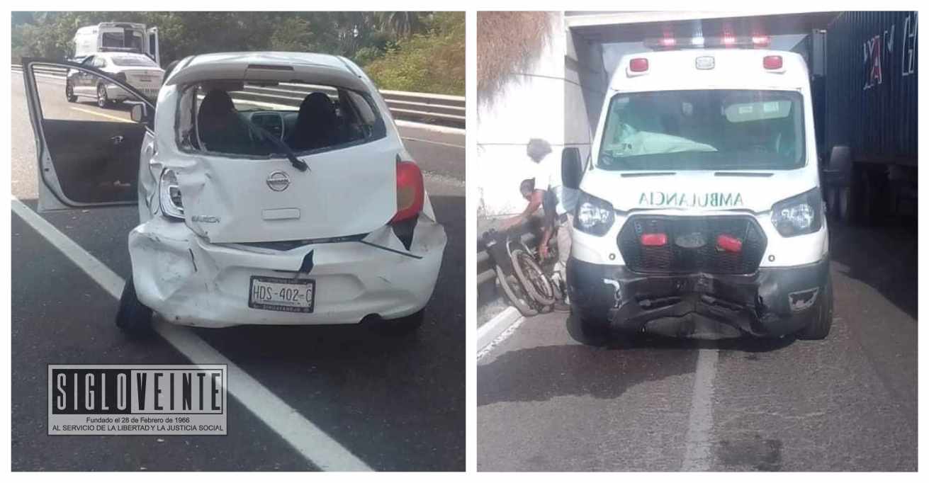 Choque entre ambulancia y auto compacto deja dos lesionados en la ...