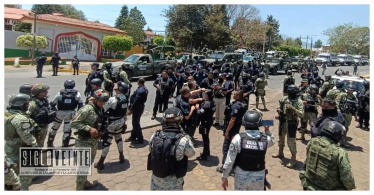 Ejército Mexicano y Guardia Nacional desarman a policías municipales de Los Reyes y Peribán; Delincuencia detrás de protestas en Los Reyes: Ramírez Bedolla