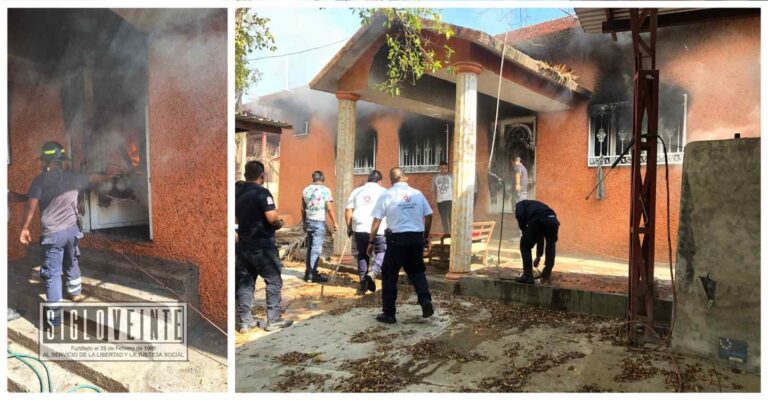 Incendio en una casa habitación en Huetamo, deja un lesionado con quemaduras