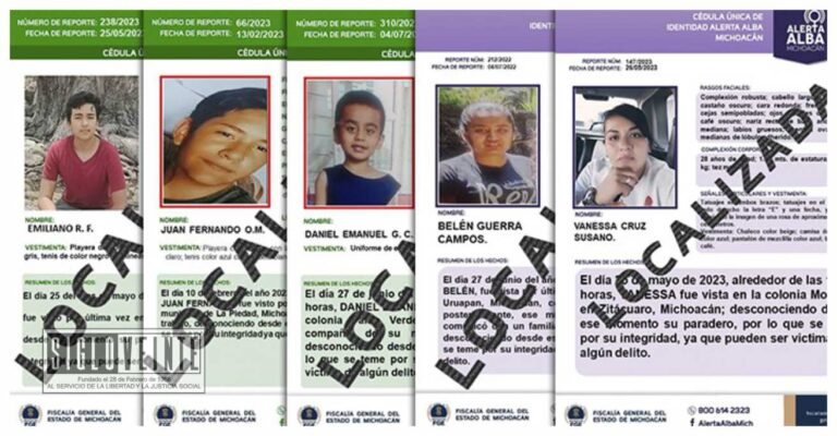 Localiza la FGE a cinco personas reportadas como desaparecidas en varios municipios de Michoacán