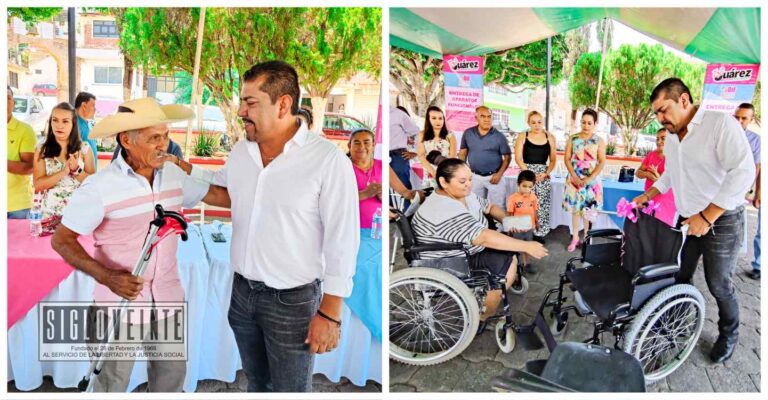 Para mejorar la calidad de vida de personas con discapacidad del municipio de Juárez, alcalde entrega aparatos funcionales