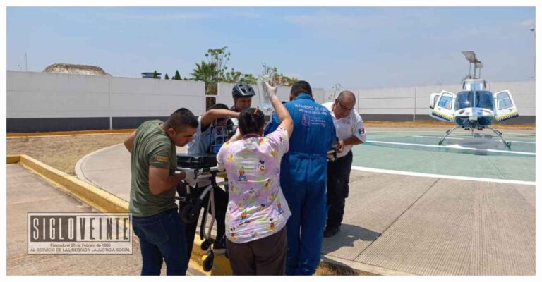 Trasladan de Huetamo al Hospital Infantil de Morelia a un bebé con dificultad respiratoria