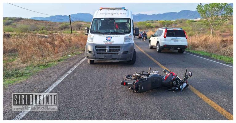 Accidente de motocicleta en Huetamo deja un hombre de 31 años politraumatizado