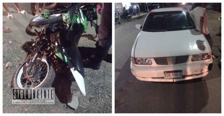 Accidente vial en el Libramiento Batallón de Huetamo deja a un conductor de moto con lesiones leves