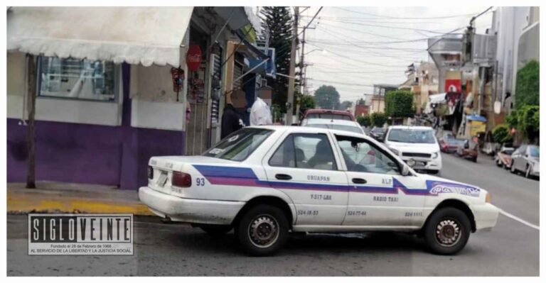Continúan las agresiones a taxistas en Uruapan, hoy dos taxis fueron baleados