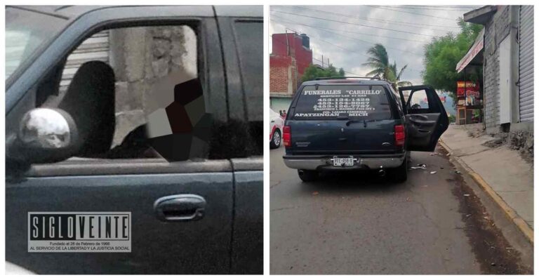 En Uruapan, un empleado de funeraria fue asesinado a balazos mientras conducía carroza fúnebre
