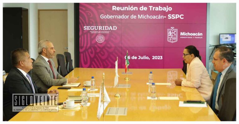 Gobierno de Michoacán y la Secretaría de Seguridad y Protección Ciudadana federal consolidarán acciones contra el homicidio doloso