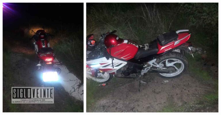 Abandonan motocicleta siniestrada en Huetamo, se desconoce su hubo lesionados