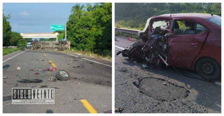 Choque entre automóvil y tráiler deja un lesionado y tránsito interrumpido en la Autopista Siglo XXI