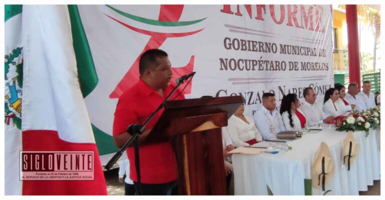 Con gran respaldo ciudadano, el alcalde de Nocupétaro Gonzalo Nares presentó su Segundo Informe de Gobierno