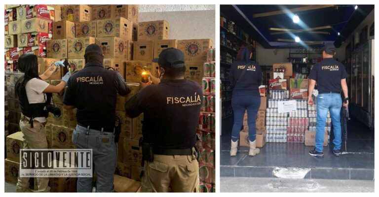 En cateo realizado en Morelia, la FGE recupera cartones de cerveza robados con violencia