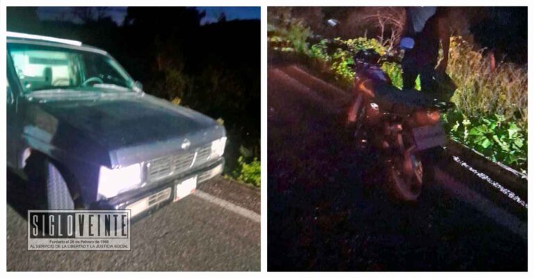 En la carretera a Comburindio, fue atropellado un joven que resultó con múltiples heridas en el cuerpo