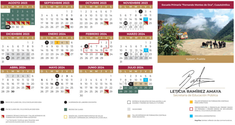 Conoce el Calendario Escolar 2023–2024 de la Secretaría de Educación Pública