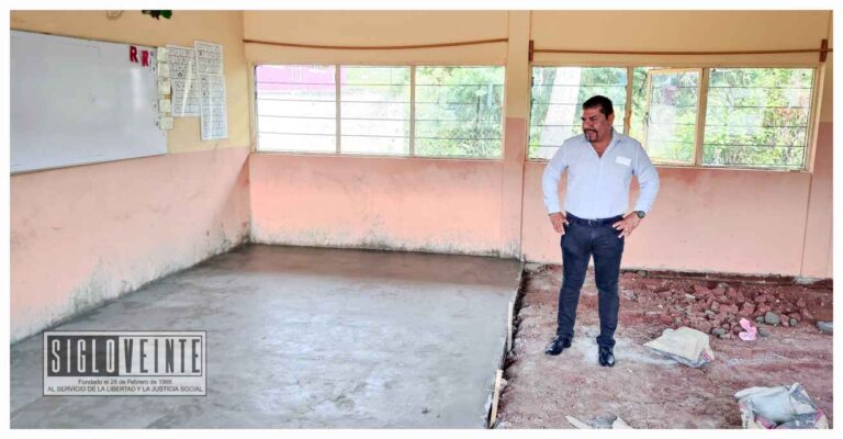 Presidente municipal de Juárez supervisa mejoras en la Escuela Primaria Emiliano Zapata de Zícata de Morelos
