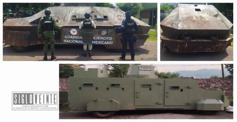 En menos de 24 horas, agentes de seguridad localizan y aseguran 2 vehículos blindados tipo «monstruo» en Apatzingán y Buenavista Tomatlán
