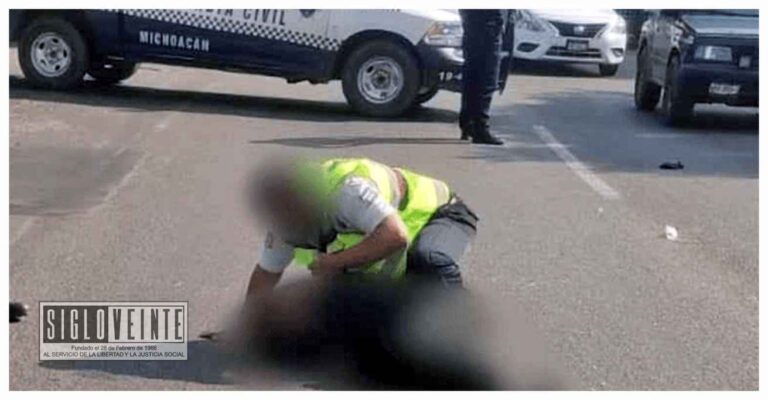 Hombre de la tercera edad vecino de Tiquicheo, es atropellado frente a la Macroplaza Estadio en Morelia