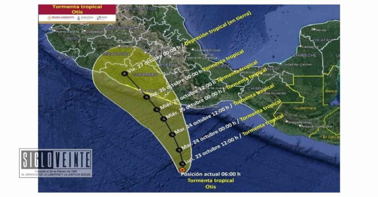La tormenta tropical Otis podría llegar a Michoacán y Tierra Caliente este viernes 27 de octubre