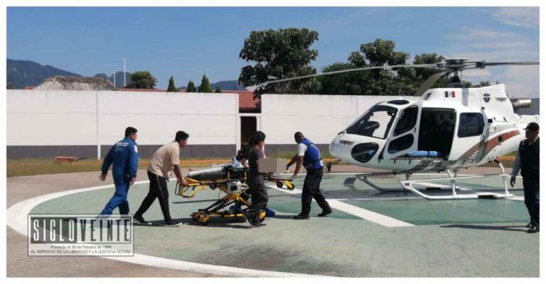 Mujer de Huetamo fue llevada al Hospital Civil de Morelia vía aérea por complicaciones en su embarazo