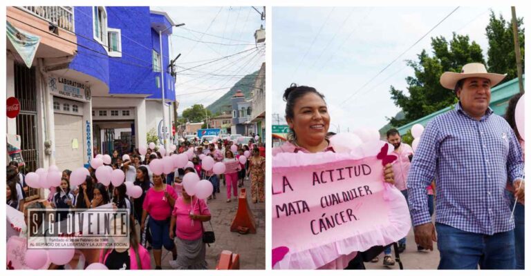 Presidente municipal de Tuzantla encabeza caminata en conmemoración del Día Internacional de la Lucha contra el Cáncer de Mama