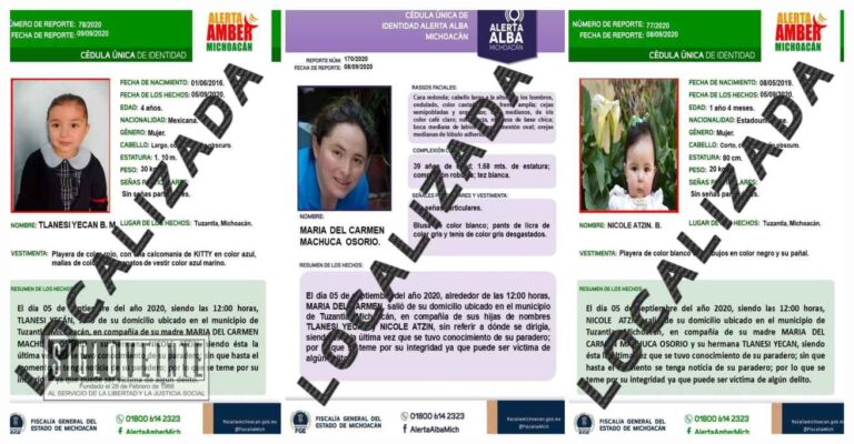 3 años después, fueron localizadas madre y sus 2 hijas desaparecidas en Tuzantla