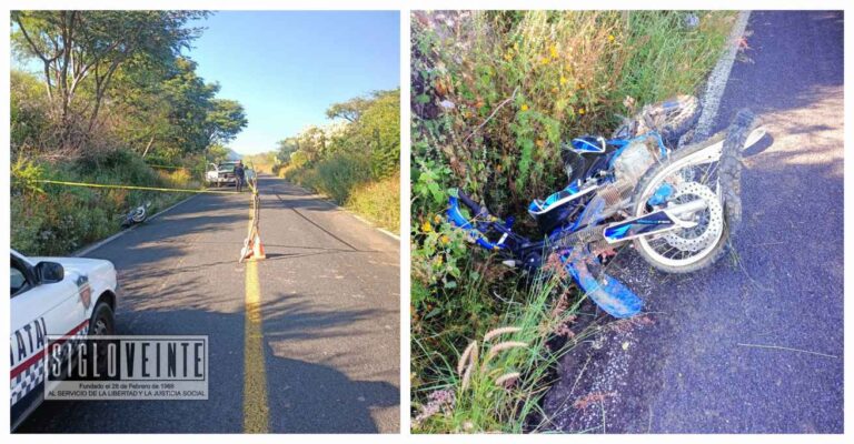 Fallece motociclista en la carretera estatal Tiripetío-La Eréndira en las inmediaciones del municipio de Nocupétaro