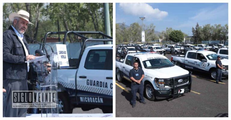 Invierte el Gobierno de Michoacán 158.2 millones de pesos en seguridad, con la entrega 116 patrullas para la Guardia Civil