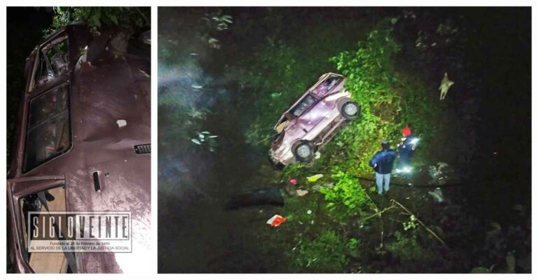 Mujer y sus cuatro hijos ilesos tras caída a barranco en carretera Zitácuaro-Tuzantla