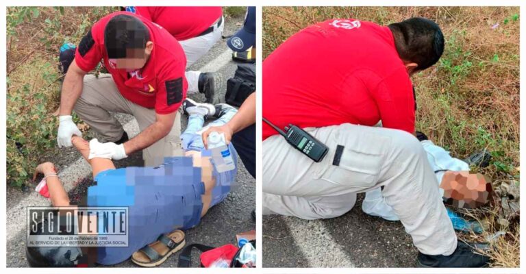 Derrape de motocicleta en la Carretera Huetamo-Churumuco, deja dos mujeres heridas