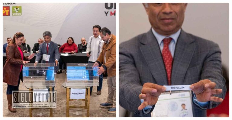 Morena y sus aliados sortean el género que encabezará la primera fórmula al Senado de la República en 21 entidades, en Michoacán será una mujer