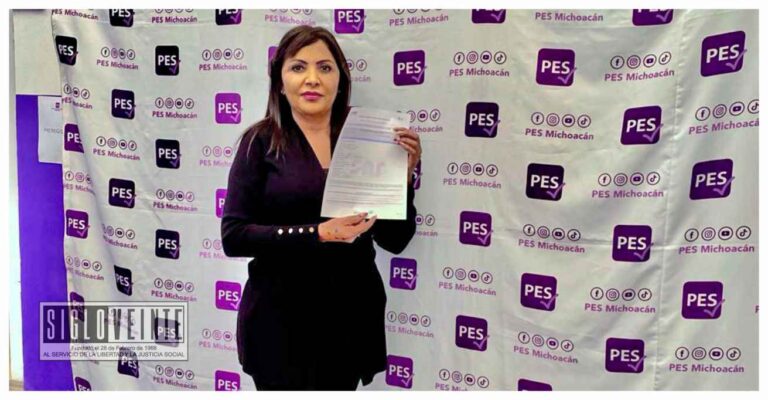 Catalina Pérez Negrón Espinoza se registra como precandidata por el PES para la alcaldía de Tiquicheo